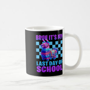 Bruh ist mein letzter Schultag, an dem Lama Gamer Kaffeetasse