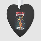 Bruh It's Christmas Giraffe Funny Dabbing Long Sle Ornament (Vorderseite)