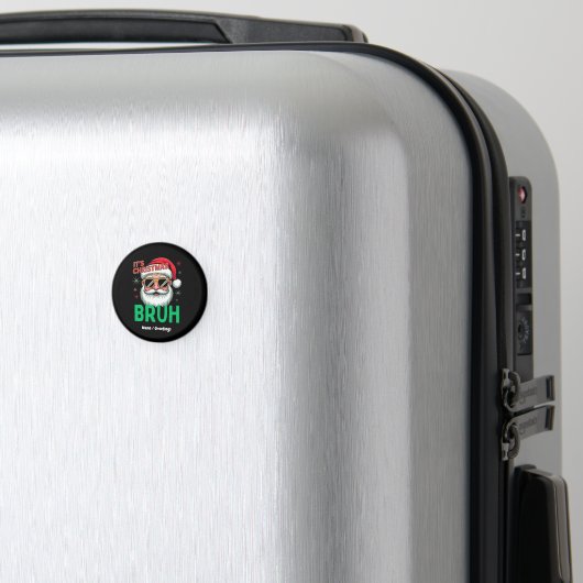 Bruh It's Christmas Retro Santa Meme Funny Xmas Magnet (In Situ (Gepäck))