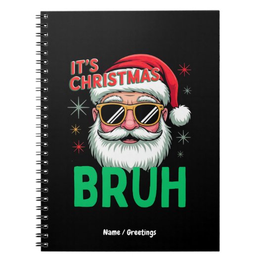 Bruh It's Christmas Retro Santa Meme Funny Xmas Notizblock (Vorderseite)