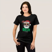 Bruh It's Christmas Retro Santa Meme Funny Xmas Tri-Blend Shirt (Vorderseite voll)