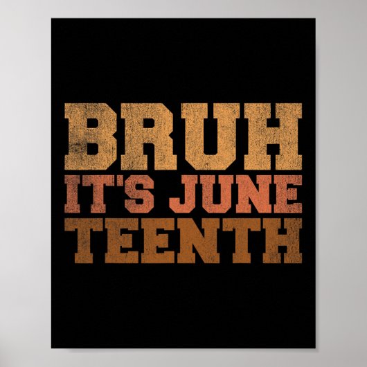 Bruh It's Juneteenth Black History Funny Sprichwor Poster (Vorne)