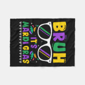 Bruh It's Mardi Gras Louisiana Carnival Fleecedecke (Vorderseite (Horizontal))