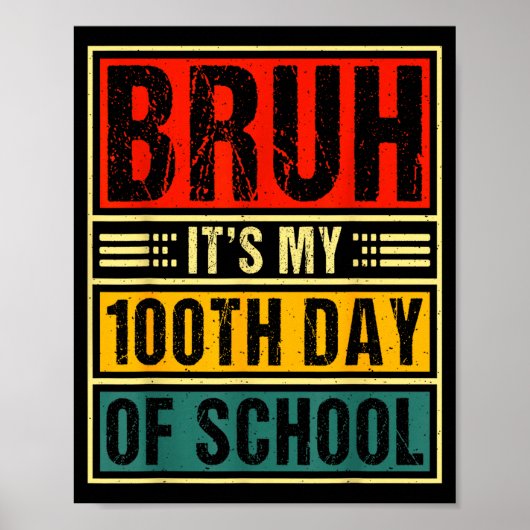 Bruh It's My 100th Day Of School Boys _ 100 Days O Poster (Vorne)