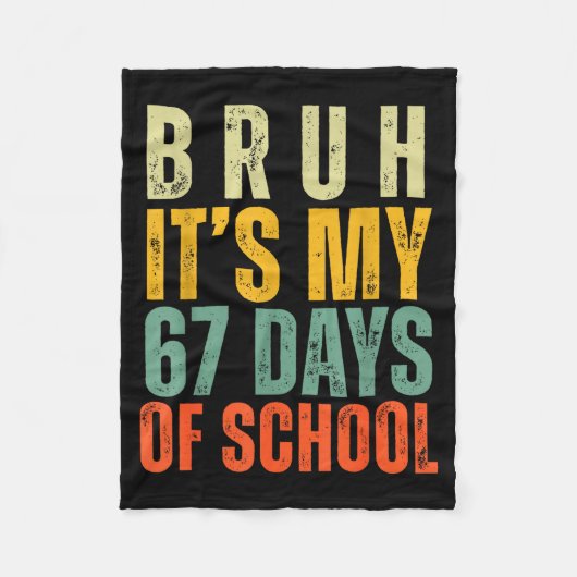 Bruh It's My 67 Days Of School Dabbing Boy Funny S Fleecedecke (Vorderseite)