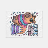 Bruh It's My Birthday Capybara Nata Boy Girl Birth Fleecedecke (Vorderseite (Horizontal))