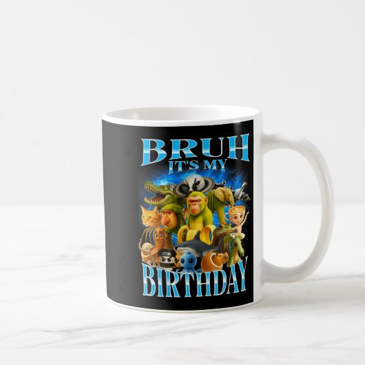 Bruh It's My Birthday Funny Brainrot Kaffeetasse (Rechts)