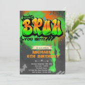 Bruh It's My Birthday Invitation Einladung (Stehend Vorderseite)