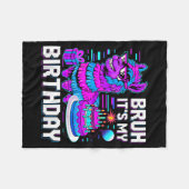 Bruh Its My Birthday Llama Nata Boy Girl Family Pa Fleecedecke (Vorderseite (Horizontal))