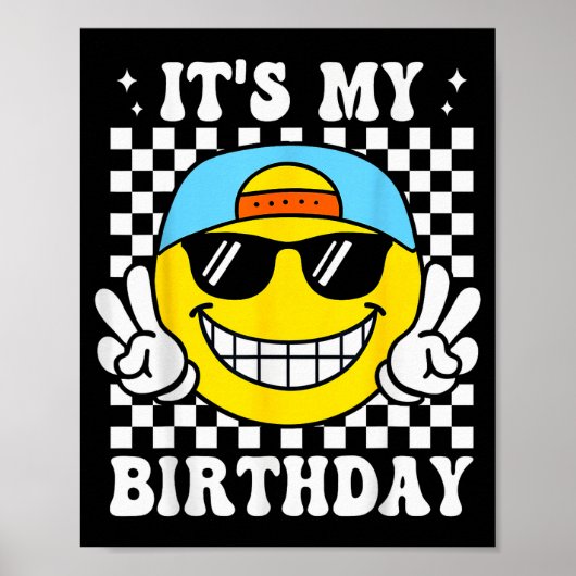 Bruh It's My Birthday Peace Sign Smile Birthday Fo Poster (Vorne)