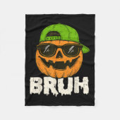 Bruh Jack O Lantern Pumpkin Halloween Costume Men Fleecedecke (Vorderseite)