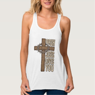 Bruh Jesus Liebt Dich Kreuz Vintage Christlich Vec Tank Top