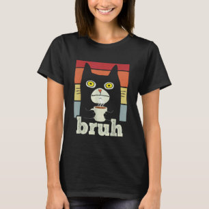 Bruh-Katze mit Kaffee mit Katzen-Grüßen Teens Jung T-Shirt