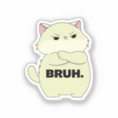 Bruh Kitty Aufkleber (Vorderseite)