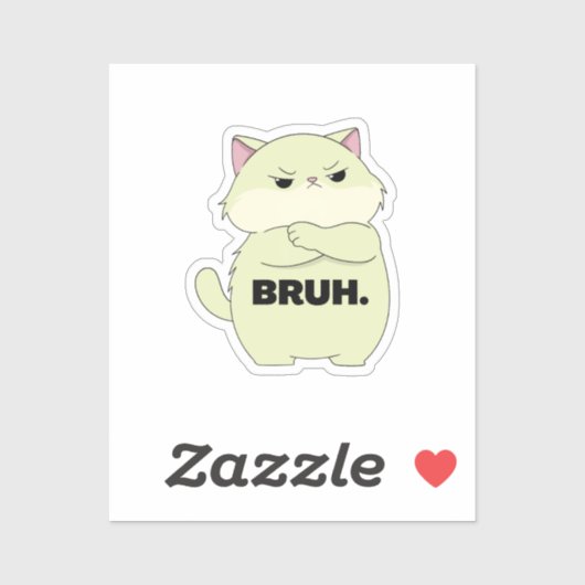 Bruh Kitty Sticker (Blatt)