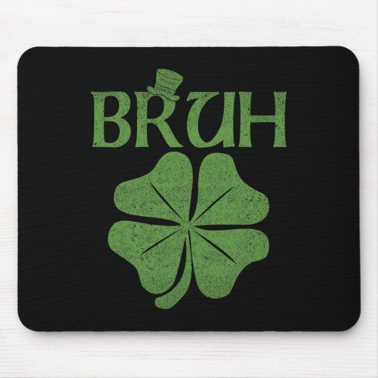 Bruh Kleeblatt Clover St. Patrick's Day Men Boy Ki Mousepad (Vorne)