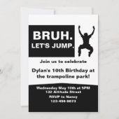 Bruh Let's Jump, Trampolin-Party Einladung, DIY, Einladung (Vorderseite)