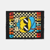 Bruh Level 12 Unlocked Smile Face Video Gamer 12th Fleecedecke (Vorderseite (Horizontal))