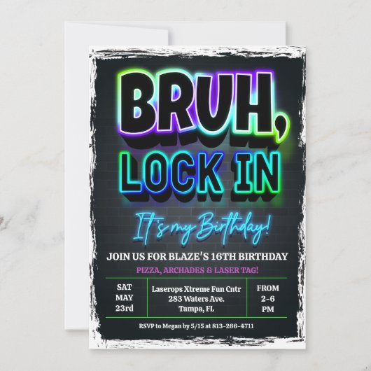 Bruh Lock am Geburtstag Einladung (Vorderseite)