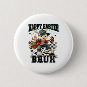 Bruh Lustiger Bunny Hase Liebt Eier Frohe Ostern R Button