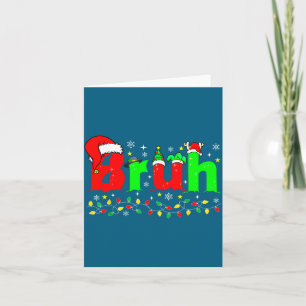 Bruh lustiger Weihnachten Santa Hut Teens Jungen K Karte