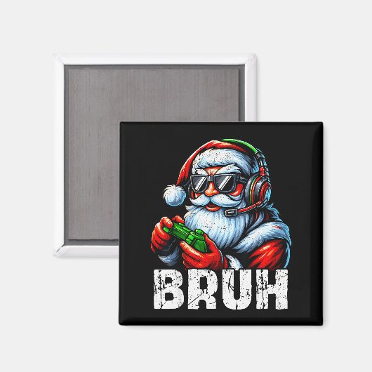 Bruh Lustiger Weihnachtsmann Gaming Gamer Pjs Weih Magnet (Vorderseite/Rückseite)