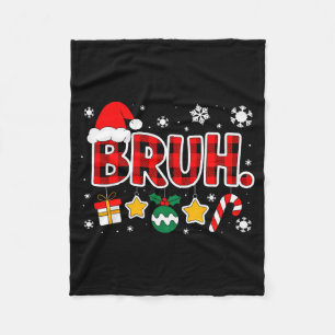 Bruh Lustiges Weihnachten Rot Kariert Teens Jungen Fleecedecke