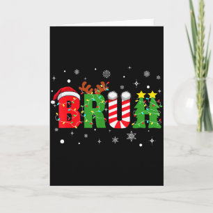 Bruh Lustiges Weihnachten Rot Kariert Teens Jungen Karte