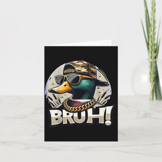 Bruh Mallard Duck Funny Duck Hunting Humor Karte (Vorderseite)