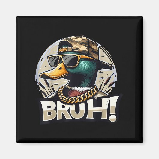 Bruh Mallard Duck Funny Duck Hunting Humor Magnet (Vorne)