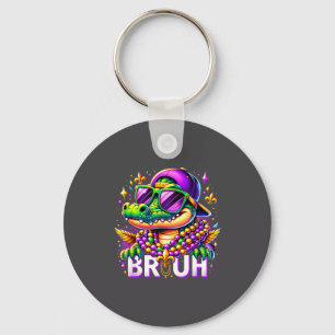 Bruh Mardi Gras Alligator Für Kinder Jungen Männer Schlüsselanhänger