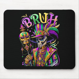 Bruh Mardi Gras Doctor New Orleans Skeleton Mardi Mousepad