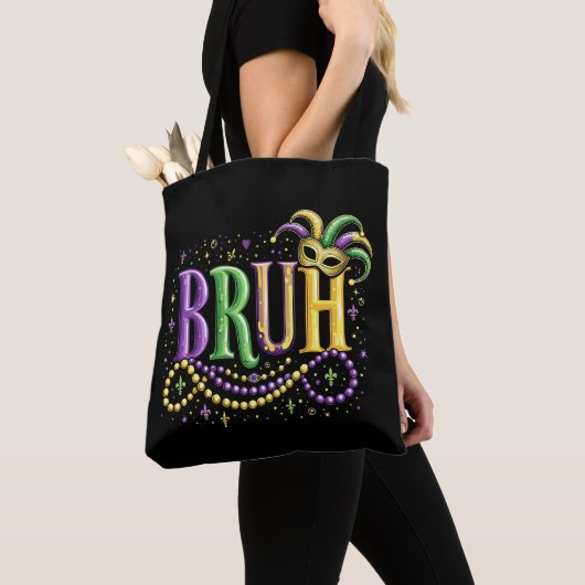 Bruh Mardi Gras - Funny und Festivals Tasche (Von Nahem)