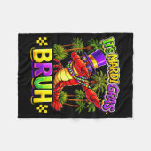 Bruh Mardi Gras New Orleans Funny Dabbing Crawfish Fleecedecke (Vorderseite (Horizontal))