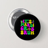 Bruh Mardi Gras Teens Boys Kids Mardi Gras _1  Button (Vorne & Hinten)