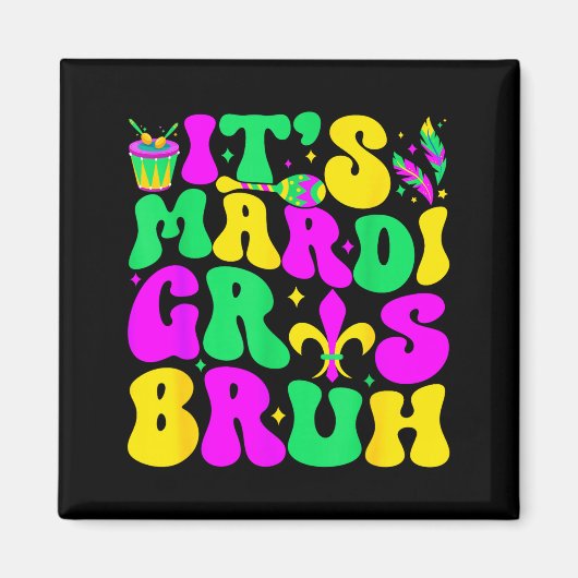 Bruh Mardi Gras Teens Boys Kids Mardi Gras _1  Magnet (Vorne)