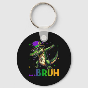 Bruh Mardigator Dabbing Alligator Mardi Gras Shirt Schlüsselanhänger