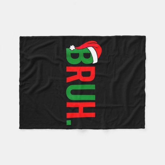 Bruh Meme Christmas Fleecedecke (Vorderseite (Horizontal))