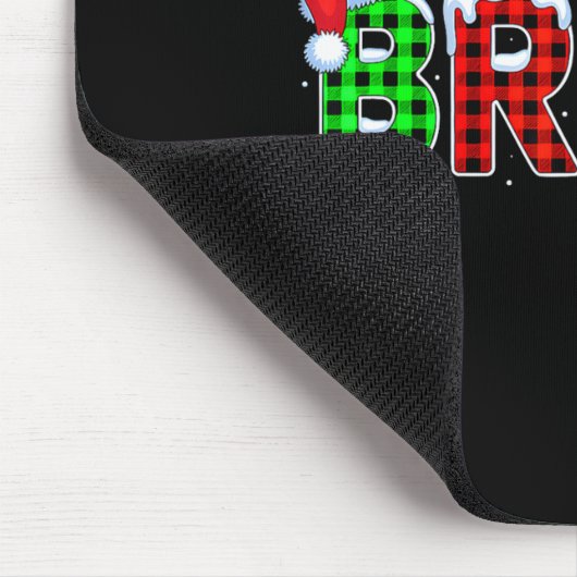 Bruh Meme Christmas Plaid Red White Green Xmas Lig Mousepad (Ecke)