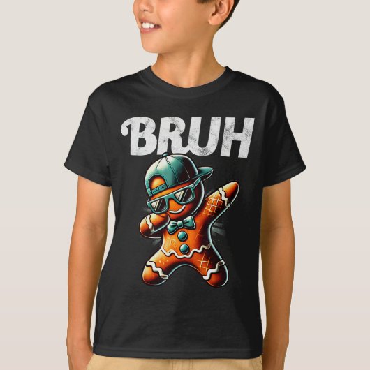Bruh Meme Cool Gingerbread Dabbing Funny Christmas T-Shirt (Vorderseite)