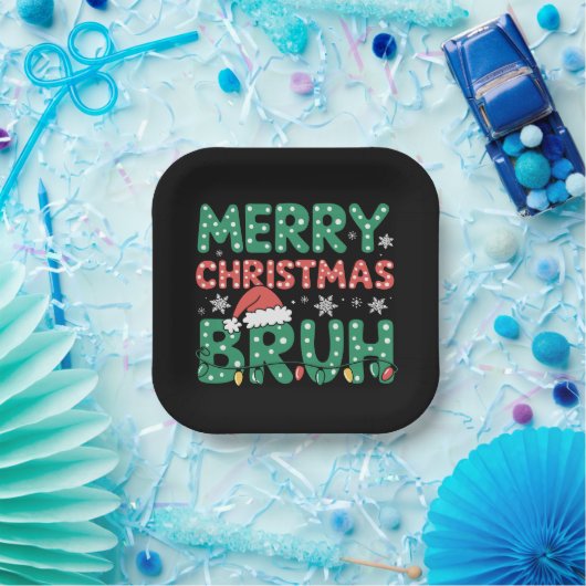 Bruh Meme Funny sagt Bro Weihnachten grüßen Pappteller (Party)