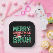 Bruh Meme Funny sagt Bro Weihnachten grüßen Pappteller (Party)