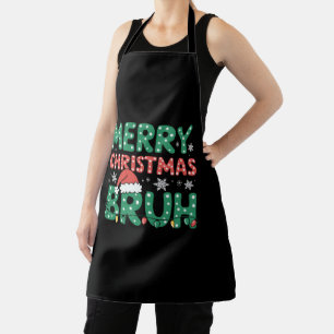 Bruh Meme Funny sagt Bro Weihnachten grüßen Schürze