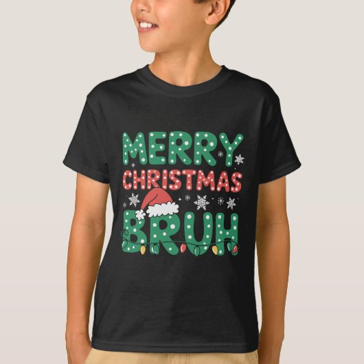 Bruh Meme Funny sagt Bro Weihnachten grüßen T-Shirt (Vorderseite)