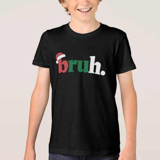 Bruh Meme Funny sagt Bro Weihnachten grüßen Tri-Blend Shirt (Vorderseite)