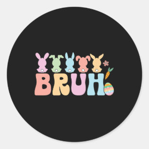 Bruh Meme Funny Sprichwort Bro Greeting Teens Boys Runder Aufkleber