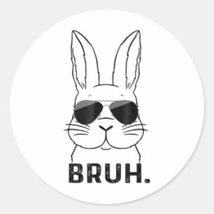 Bruh Meme Funny Sprichwort Bro Greeting Teens Boys Runder Aufkleber