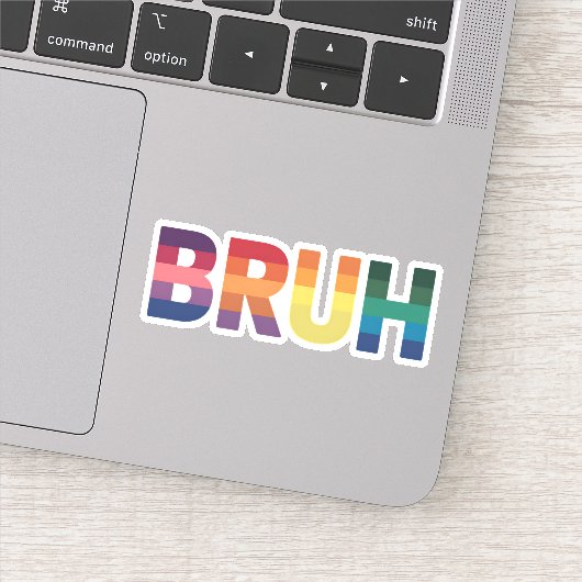 Bruh Meme Funny Sprichwort Bro Gruß Gay LGBT Pride Aufkleber (Detail)