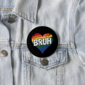 Bruh Meme Funny Sprichwort Bro Gruß Gay LGBT Pride Button (Beispiel)
