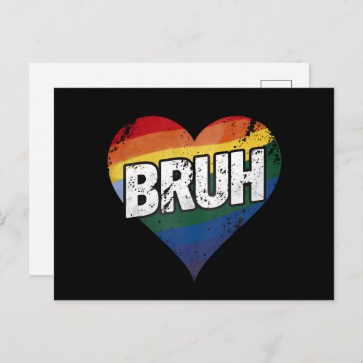 Bruh Meme Funny Sprichwort Bro Gruß Gay LGBT Pride Postkarte (Vorne/Hinten)